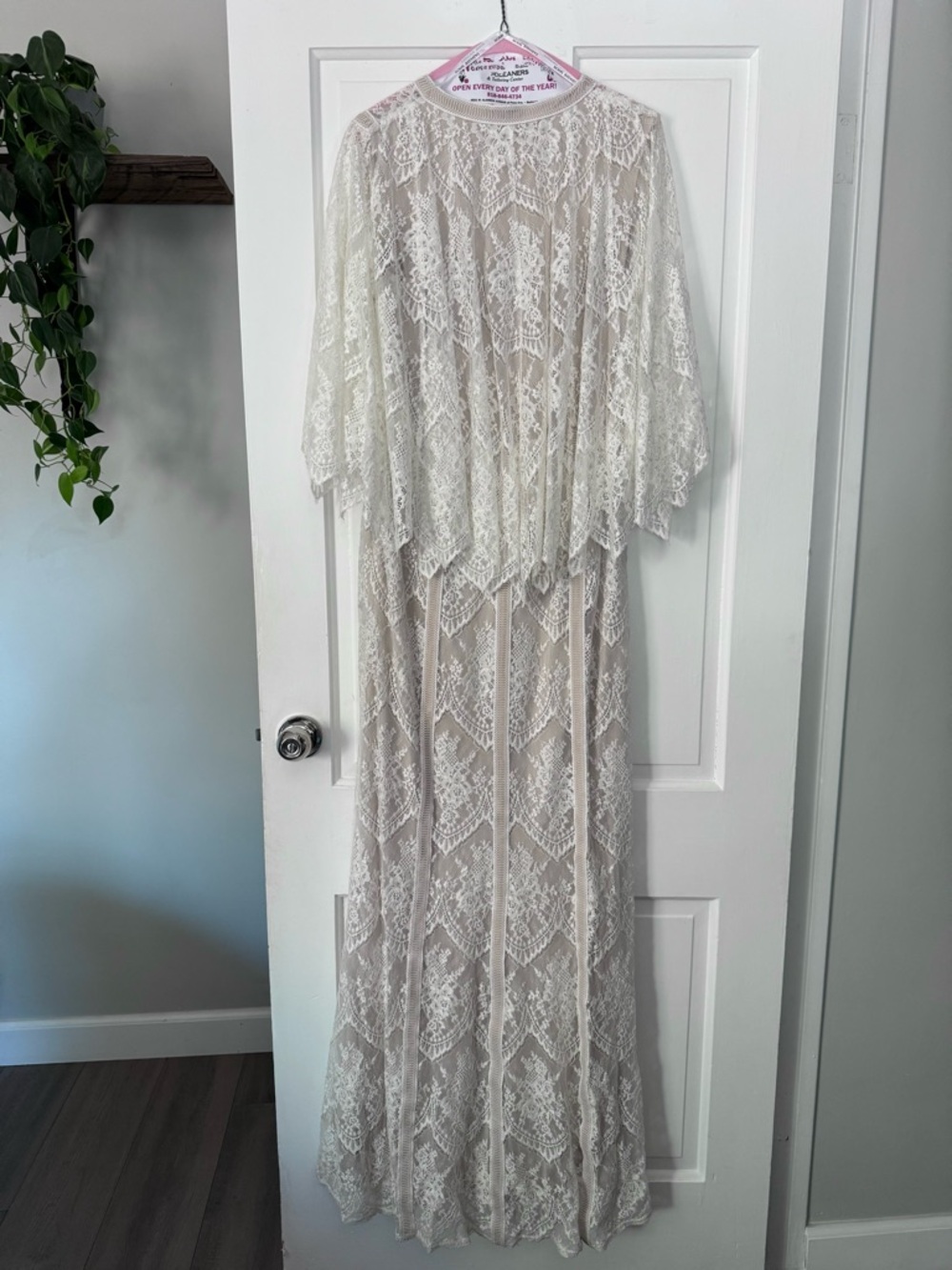 Anthropologie BHLDN x Tadashi Shoji Lorene Dress Boho Lace size 10 white/cream - Picture 5 of 13